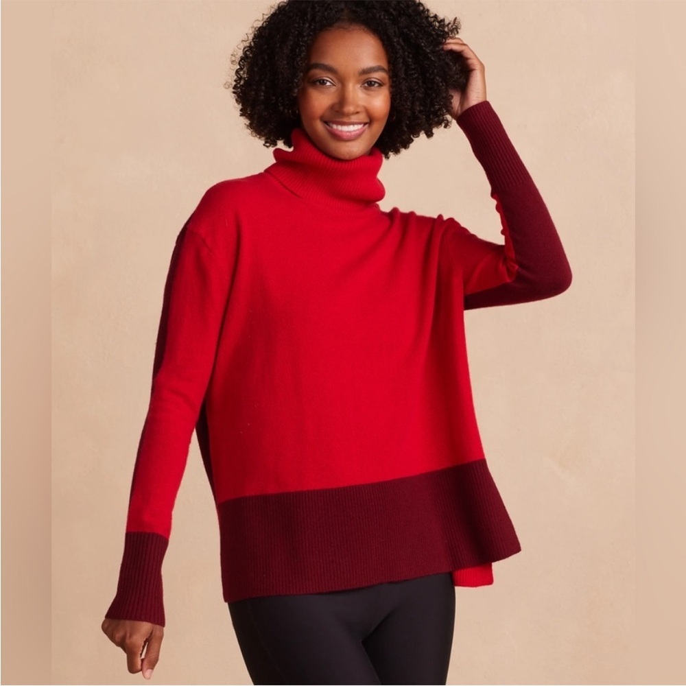 Summersalt The Coziest Cashmere Blend Merino Wool Cashmere Colorblock Sweater 2X